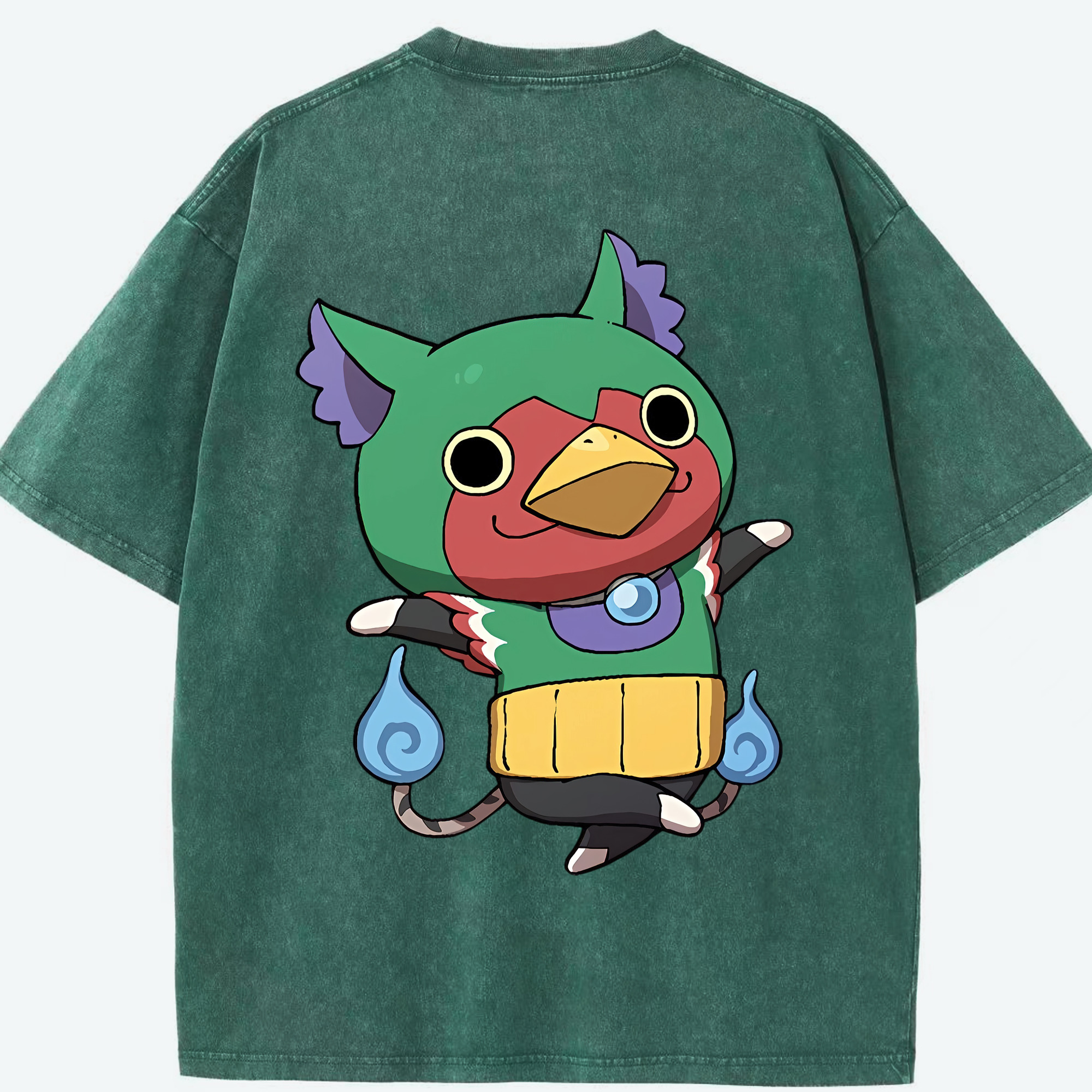 （画像用） 妖怪ウォッチ Yo-kai Watch 綿100% ヴィンテージ風 半袖Tシャツ（背面プリント）